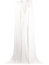 Alex Perry Plunge Style Layered Cape Dress In White