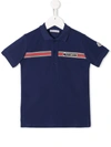 Moncler Kids' Logo-band Polo Shirt In Blue