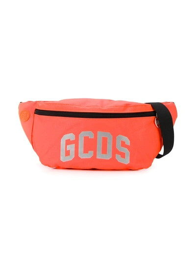 Gcds Kids' Logo Print Belt Bag In Orange