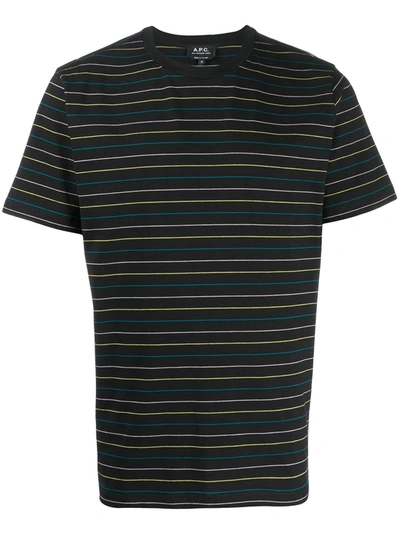 Apc Milo Striped Cotton-jersey T-shirt In Black