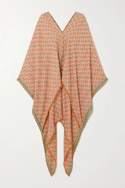 Missoni Metallic Checked Cotton-blend Wrap In Orange