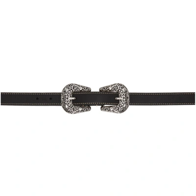 Acne Studios Audrey Leather Belt In Black