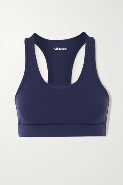 All Access Front Row Stretch Sports Bra In Navy