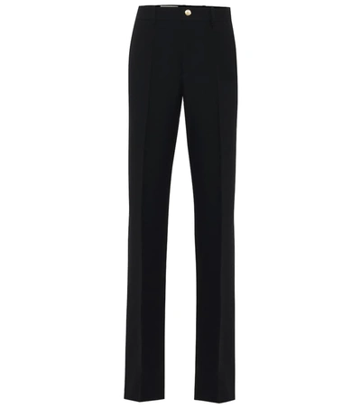 Gucci High-rise Flared Silk And Wool Pants In Black