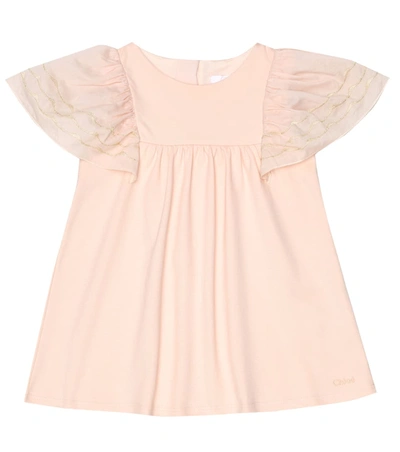 Chloé Baby Cotton Dress In Pink