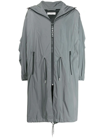 Givenchy Hooded Drawstring-waist Parka In Grey