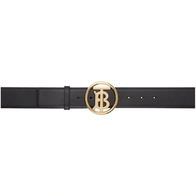 Burberry Monogram Buckle Belt In Black