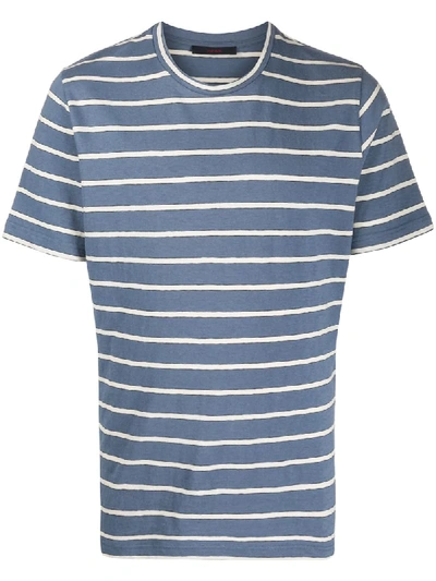 The Gigi Ginger Striped Cotton T-shirt In Blue