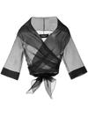 Paule Ka Black Sheer Silk-organza Shawl