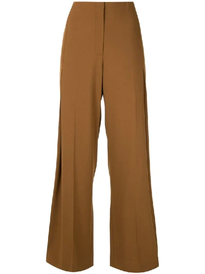 The Row Alexa Wide-leg Wool-twill Trousers In Brown