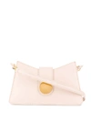 Elleme Baguette Cream Leather Cross-body Bag In Pink