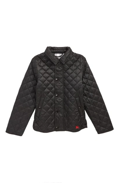 Burberry Kids' Lyle Diamond Quilted Jacket In Black