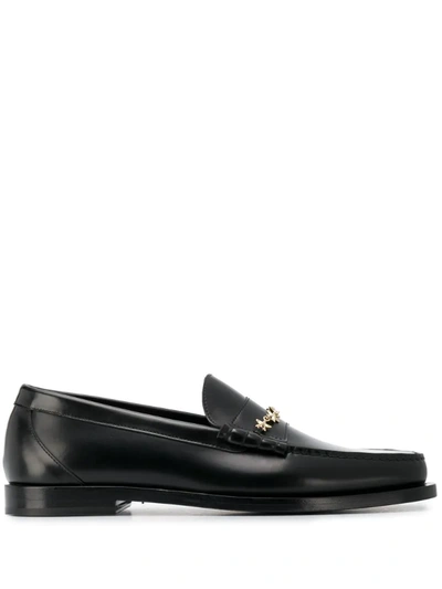 Jimmy Choo Mocca Star Chain Loafers In Black