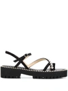 Jimmy Choo Desi Studded Suede Platform Sandals In Black