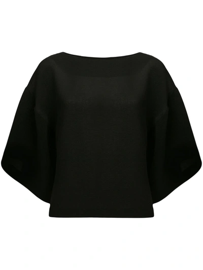 Goen J Boat Neck Wide-sleeved Top In Black