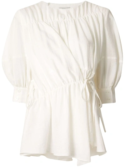 Goen J Multi-directional Ruched Blouse In White