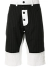 Delada Colour-block Stripe Shorts In Black