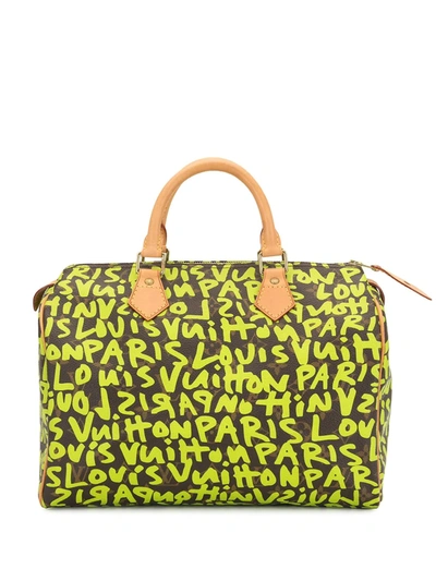 Pre-owned Louis Vuitton  Speedy 30 Graffiti Hand Bag In Brown