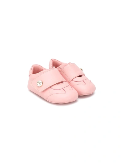 Dolce & Gabbana Babies' Dg Logo Pearl Sneakers In Pink