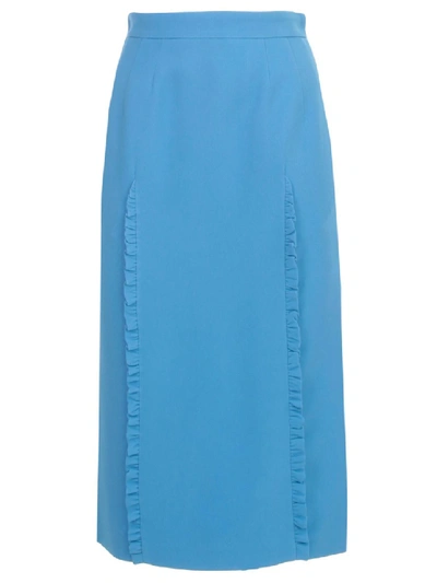 N°21 Pencil Skirt W/rouches In Blue