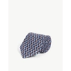 Lanvin Mens Navy/blue Floral-print Silk Tie