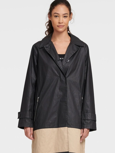 Dkny Women's Colorblock Trench - In Black Combo