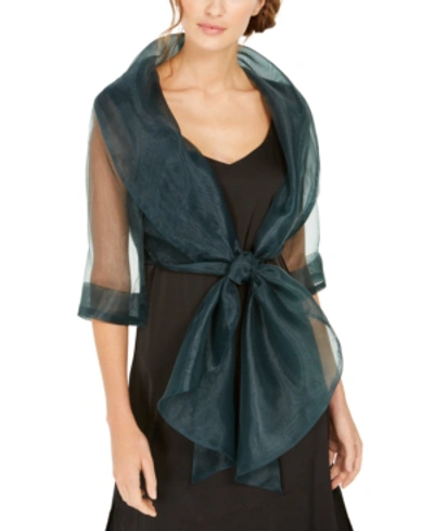 Adrianna Papell Organza Wrap Jacket In Champagne