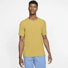 Nike Yoga Dri-fit Men's Short-sleeve Top In Sulfer Yellow