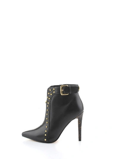 Guess Embellished Leather Ankle Boots In Black