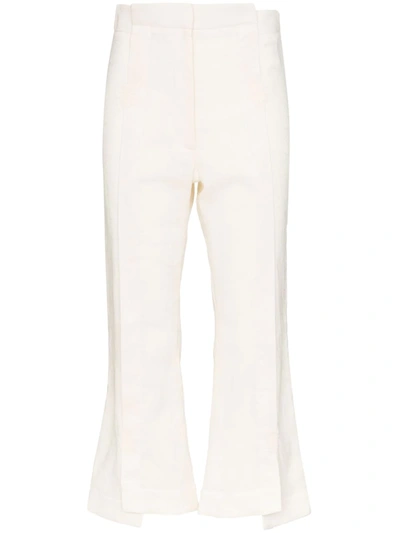 Delada Flared Cropped Trousers In White