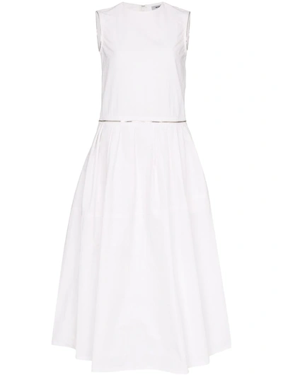 We11 Done Zipped Cotton Midi Dress In White