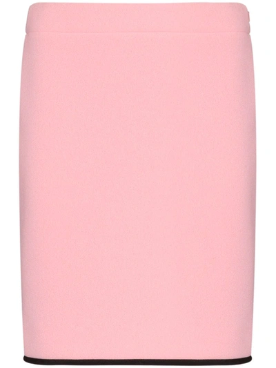 Moschino Contrast Hem Fitted Skirt In Pink