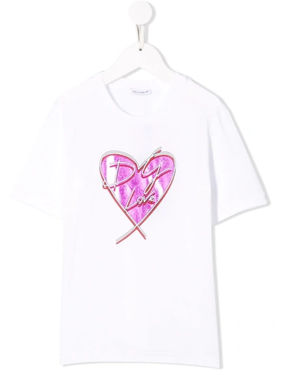 Dolce & Gabbana Kids' Dg Love T-shirt In White