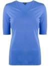 Aspesi V-neck Fitted T-shirt In Blue