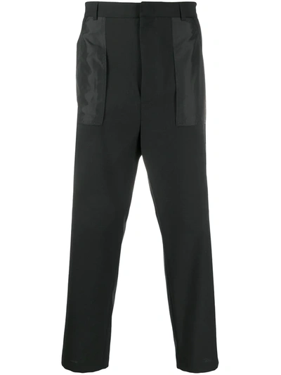 Les Hommes Tailored Reverse Pocket Trousers In Black