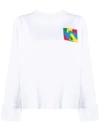 Moschino Logo-patch Long-sleeve Sweatshirt In White