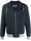 Herno Hooded Lightweight Jacket In Blue