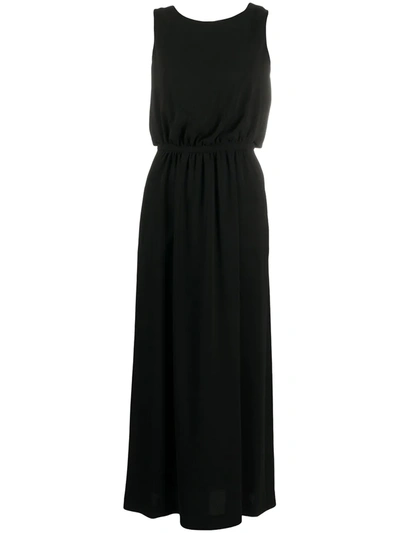 Aspesi Cross-over Back Strap Dress In Black