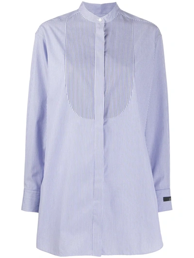 Rokh Striped Oversized Shirt In Blue