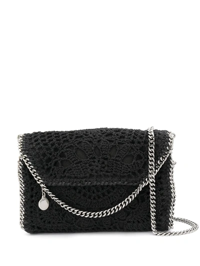 Stella Mccartney Falabella Crochet Crossbody Bag In Black