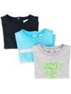 Emporio Armani Babies' 3 Pack Short Sleeve Logo T-shirt In Blue