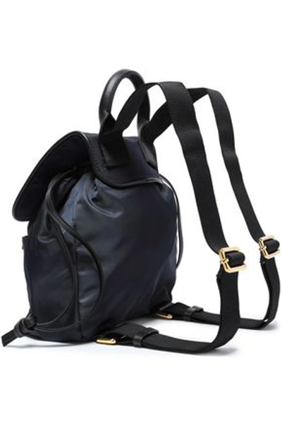 Marni Swing Leather-trimmed Shell Backpack In Midnight Blue