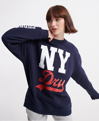 Superdry Women's Sdqb Ny Dry Crew Sweatshirt Navy Size: Mxl