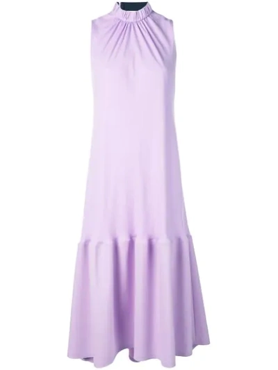 Tibi Modern Drape Sculpted Drape Midi Dress In Mulberry