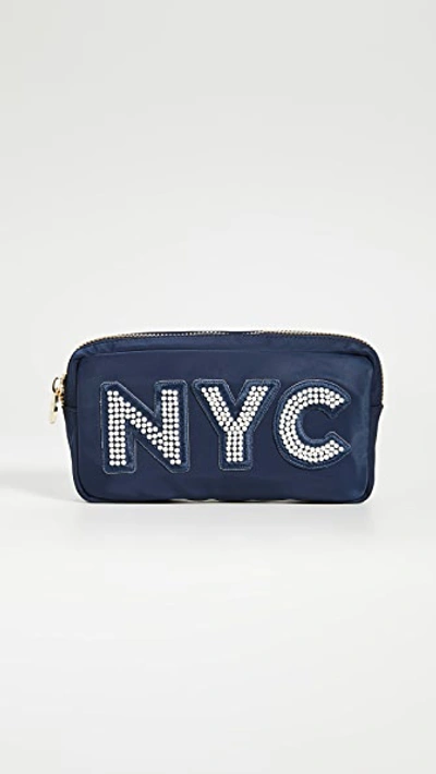 Stoney Clover Lane Nyc Pearl Small Pouch In Sapphire