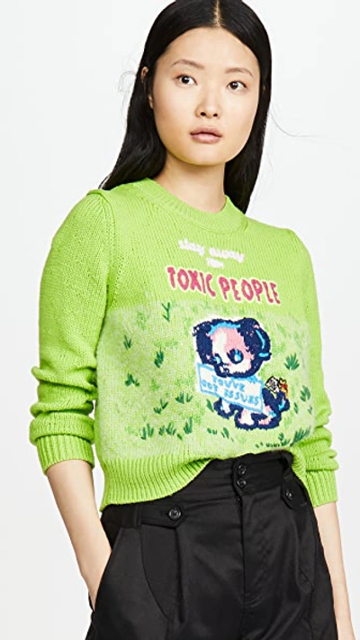 Marc Jacobs Magda Archer X The Intarsia Sweater In Green