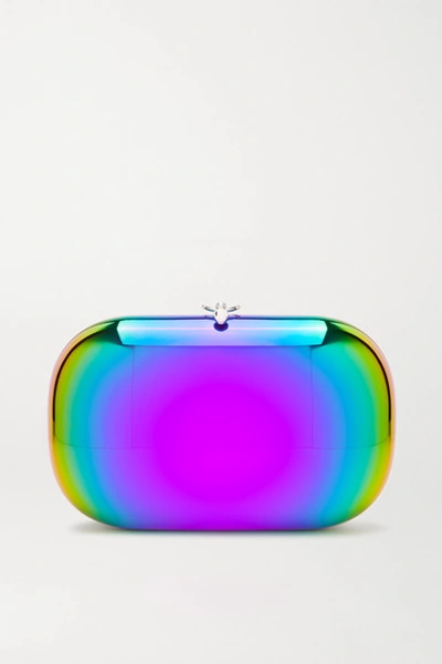 Jeffrey Levinson Elina Plus Rainbow Mirrored Clutch In Metallic