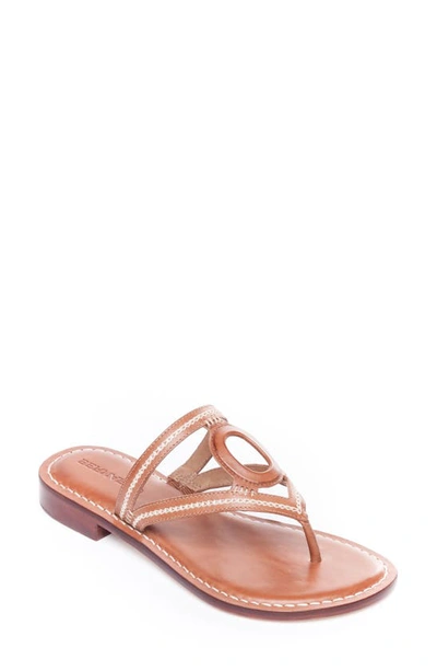 Bernardo Tania Cutout Leather Thong Sandals In Luggage