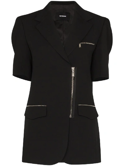 We11 Done Short-sleeve Blazer Jacket In Black