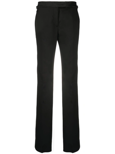 Tom Ford Satin Stripe Wool Tuxedo Trousers In Black